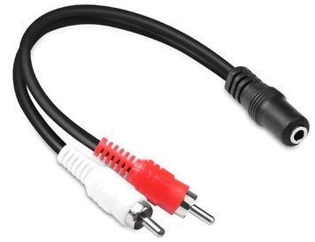 Кабель:Goobay 75.05.0196 аудіо, Jack 3.5 mm->RCAx2 M/M 3.0 m, плаский, Standart, сталь, чорний 9725057S фото
