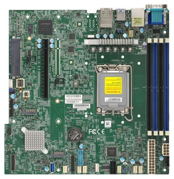 Cервер RIM 2000 R1I1020.02 (SYS-111R-M) 1U, 2xPSU, 8x2.5" hot-swap, C266, Xeon 6369P, 4x32GB DDR5 ECC, 2x480GB SSD, 4x1920GB SSD, 2x1GbE, VGA,IPMI 2.0 9843089 фото