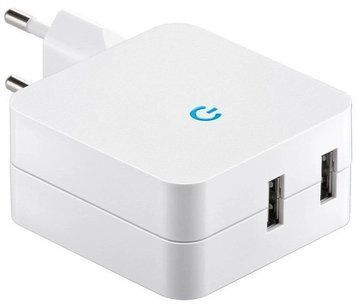 Пристрій: Goobay 75.04.4009 живлення пристроїв, IEC-Schuko/M->USB2.0 A, adapter 2000 mA, HQ, білий 9730875S фото