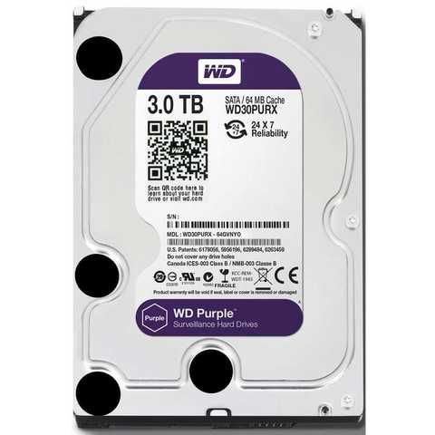 Жорст.диск: WD WD30PURX 3.5", 3TB 64MB AV WD Purple, IntelliPower, SATA 6Gb/s, для відеоспостереження 9739986S фото