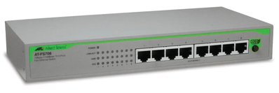 Комутатор: Allied Telesis AT-FS708LE Switch 8-port(s) 10Base-T/100Base-TX, Fast Ethernet/Ethernet, Rackmount (зовнішній блок живлення) 795964S фото